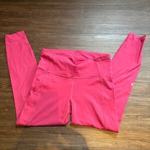 Lululemon Fast and free size 8 pink 25” inseam